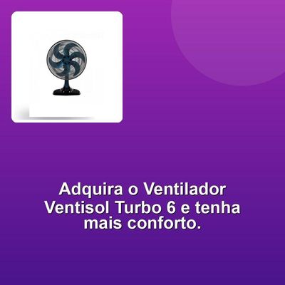 Ventisol Ventilador Mesa Turbo 6 50cm Azul 220v