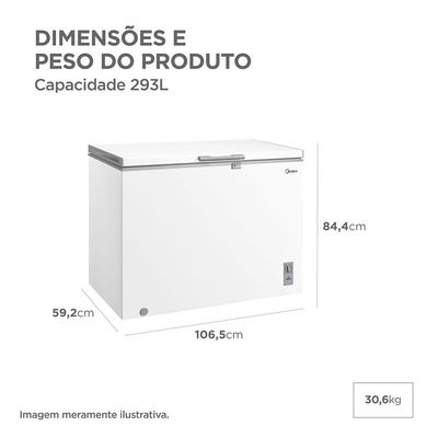 Freezer Horizontal 293L Inverter Bivolt Branco Midea MDRC411FZD013 Bivolt