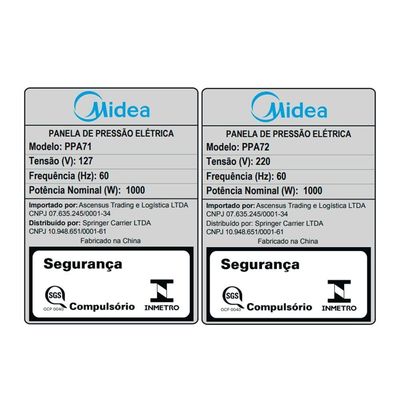 Panela De Pressão Elétrica 6 L Digital Inox Midea Ppa71 - 127v