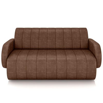 Sofá 3 Lugares Sala Living Orgânico 188cm Fávara K01 Couríssimo Marrom - Lyam Decor