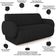 Sofá 3 Lugares Sala Living Orgânico 188cm Fávara K01 Veludo Preto - Lyam Decor