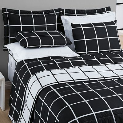 Cobre Leito 200 Fios Dupla Face Queen Austin 03 Peças - Preto