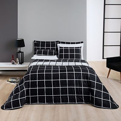 Cobre Leito 200 Fios Dupla Face Queen Austin 03 Peças - Preto