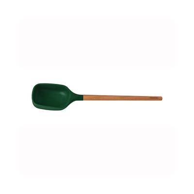 Colher de Servir Live em Silicone Verde com Cabo de Madeira - Tramontina Verde