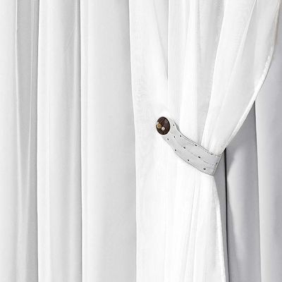 Cortina Dubai Tecido Blackout e Voal 2,00m x 1,70m Janela Sala Quarto - Branco Gelo