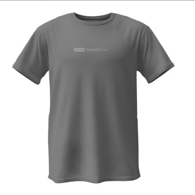 Camiseta Manga Curta Fit Algodão Estampada Preta Grupo Casas Bahia XG / Cinza