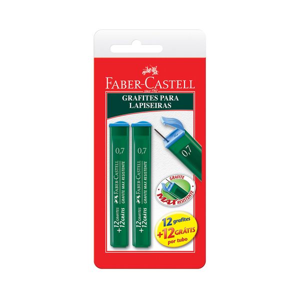 Mina Faber-Castell 2B 0.7mm com 2 Unidades Mina Faber-Castell 2B 0.7mm com 2 Unidades