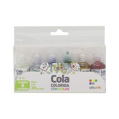 Cola com Glitter Leonora com 6 Cores 25g