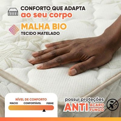 Colchão Queen Molas Ensacadas Euro In Natural Confort 158x198x25cm Bege / Branco
