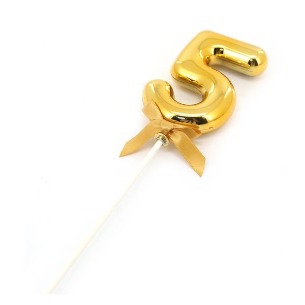 Topper Bolo Le Dourado Número 5