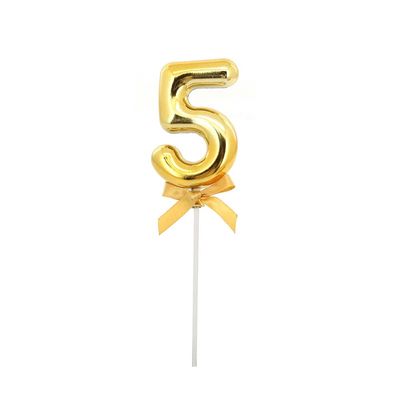 Topper Bolo Le Dourado Número 5