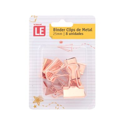 Blinder Clip Metálico Le Rosé 25mm com 8 Unidades