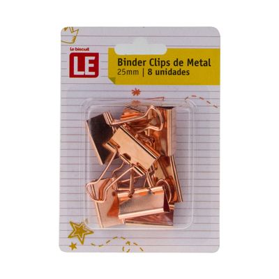 Blinder Clip Metálico Le Rosé 25mm com 8 Unidades