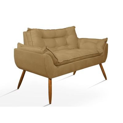 Kit Namoradeira Opala + 2 Poltronas Para Sala Balaqui Decor Capuccino
