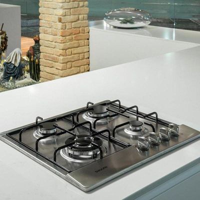 Fogão De Mesa Cooktop 4 Bocas Aço Inox à Gás Suggar FG4134IX Bivolt