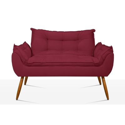 Kit 02 Poltronas + Namoradeira + Puff Opala Balaqui Decor Marsala