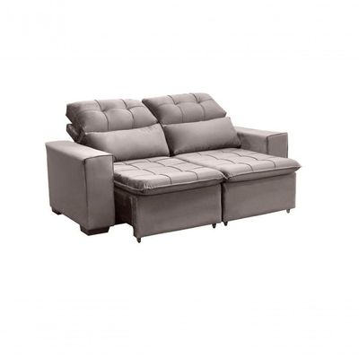 Sofá Retrátil E Reclinável 150 Cm Classic Veludo Castor