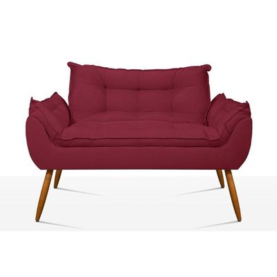 Kit Sofá Namoradeira Opala + 2 Poltronas Opala Balaqui Decor Cor:marsala