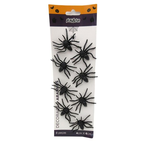 Kit Aranhas Plásticas Halloween Play&Fun