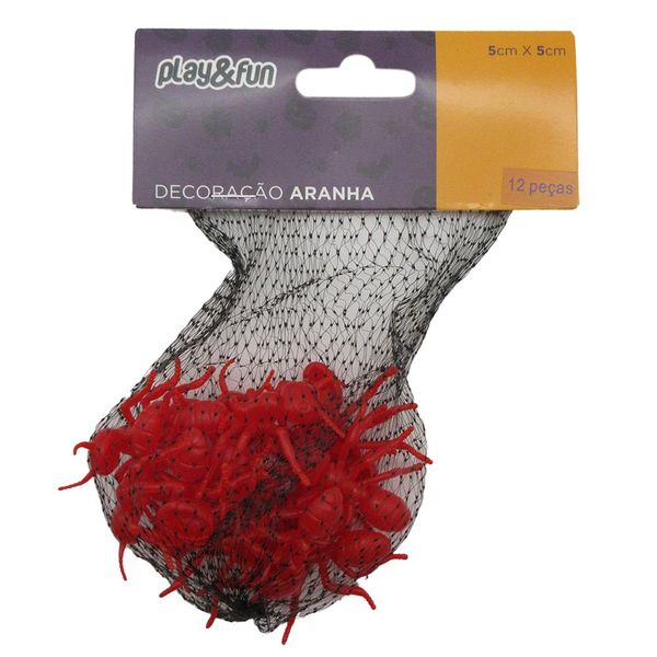 Mini Aranhas Plásticas Halloween Play&Fun Pretas