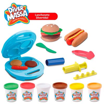 Massa de Modelar Infantil Divertoys Lanchonete Divertida