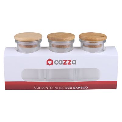 Conjunto Potes Vidro Eco Bamboo CV244949 Cazza
