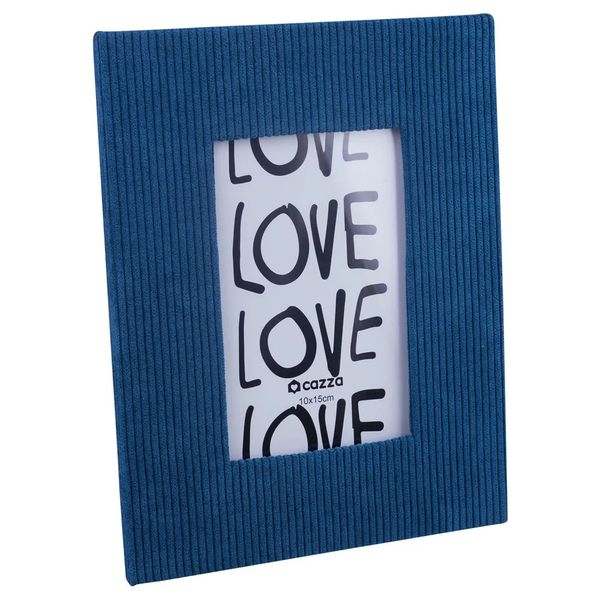Porta-Retrato Cazza Velouté Azul 10x15cm Porta-Retrato Cazza Velouté Azul 10x15cm