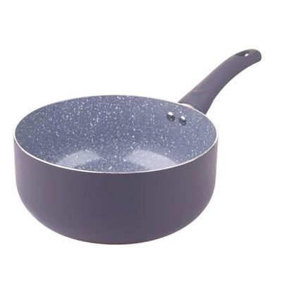 Panela Cerâmica Cazza com Tampa de Vidro Cinza 20cm