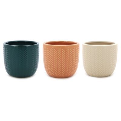 Cachepot em Cerâmica Cazza Caiapó 9cm  - Cores Sortidas