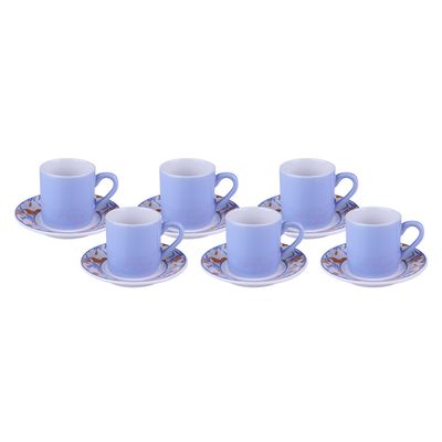 Conjunto de Xícaras Cazza Provence em Cerâmica com Pires 80ml - Item Sortido