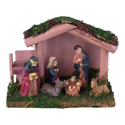 Presepio Cena Madeira 15x6,5x11,5cm Cv233407 Cazza