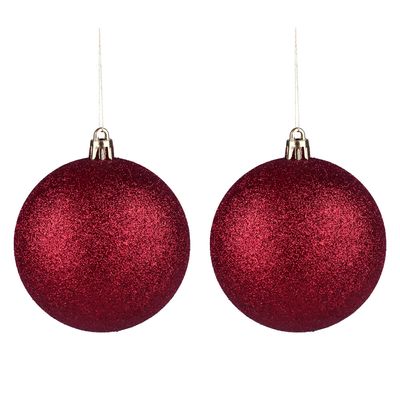 Bola de Natal Cazza Vermelha 6 Unidades 8cm