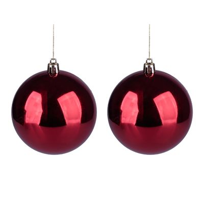 Bola de Natal Cazza Vermelha 6 Unidades 8cm