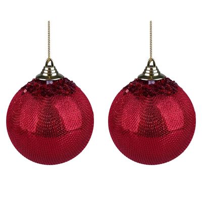 Kit Bola Natal Granulada 8cm c 4 CV244465 Cazza Vm