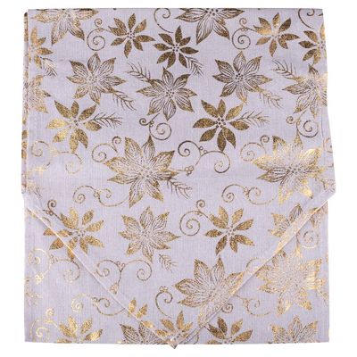 Toalha de Mesa Natalina Cazza Dourada 150cm