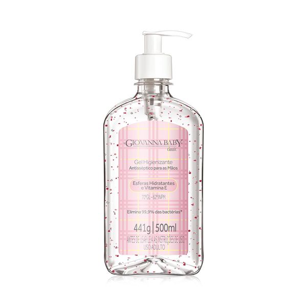 Álcool em Gel Giovanna Baby Infantil Rosa 500ml