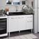 Conjunto Balcão De Cozinha Com Pia Mármore Sintético 2 Porta Branco