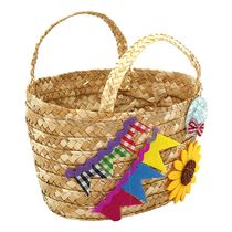 Cesta Palha Junina 12x20cm Playfun - Item sortido