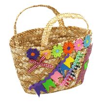 Cesta Palha Junina 12x20cm Playfun - Item sortido