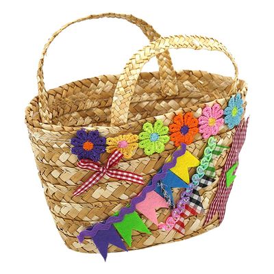 Cesta Palha Junina 12x20cm Playfun - Item sortido