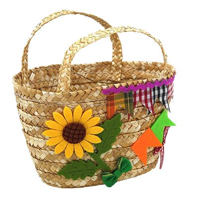 Cesta Palha Junina 12x20cm Playfun - Item sortido