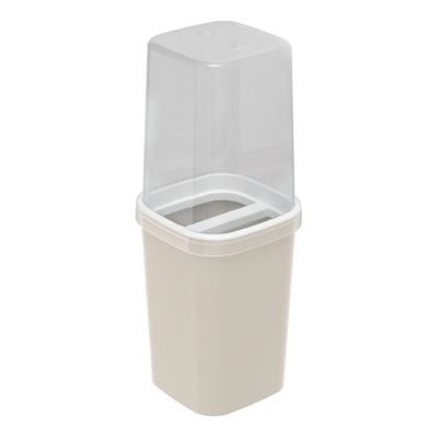 Porta Escova Plasútil com Tampa Fosco Bege