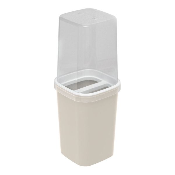 Porta Escova Plasútil com Tampa Fosco Bege