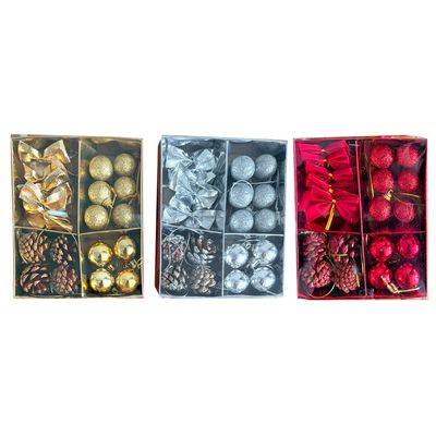 Kit Enfeites Natalinos c 20 Unidades Cazza CV255390 - Item Sortido