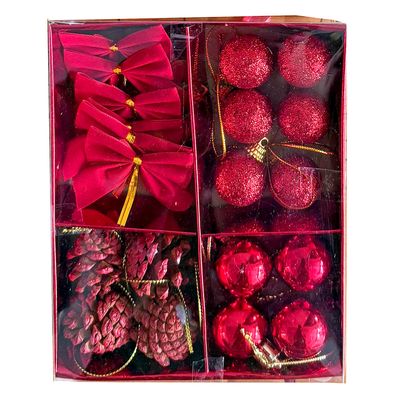 Kit Enfeites Natalinos c 20 Unidades Cazza CV255390 - Item Sortido