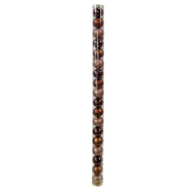 Tubo Bola Natal 4cm c 18 Unidades Marrom Cazza CV255370