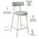Kit 02 Banquetas Baixa Bar Cozinha Sala De Jantar Aço Milão Arena L02 Linho Verde Menta - Lyam Decor
