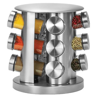 Conjunto Porta Condimentos com Suporte Giratório Euro Home 12 Peças Inox