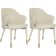 Kit 2 Cadeiras De Jantar Estofada Milano Design Italiano Com Encosto Ergonômico - Creme/cinza