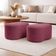 Kit 2 Puff Feijão Curvo Orgânico Sala Redondo Confortável Moderno Suede Rose